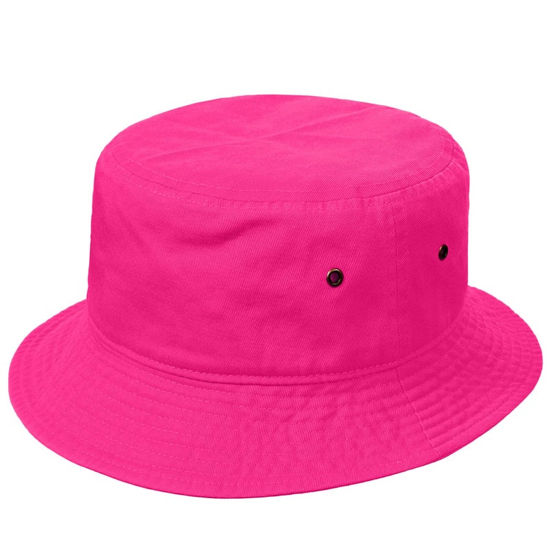 Falari Men Women Unisex Cotton Bucket Hat 100% Cotton Packable for Travel Fishing Hunting Summer Camp (L/XL, Hot Pink) - Image 3